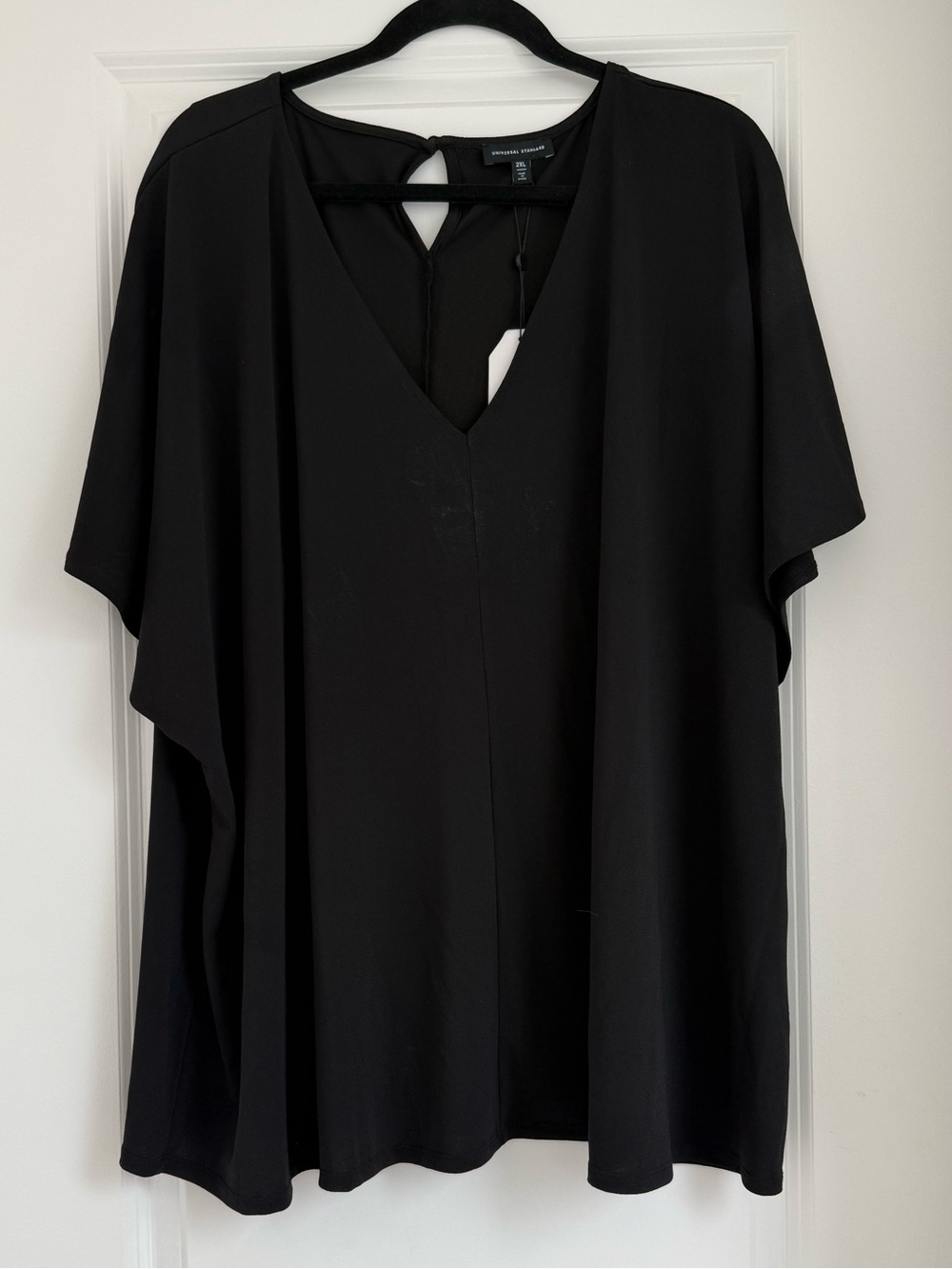Universal Standard Black V-Neck Short Sleeve Tunic 2XL